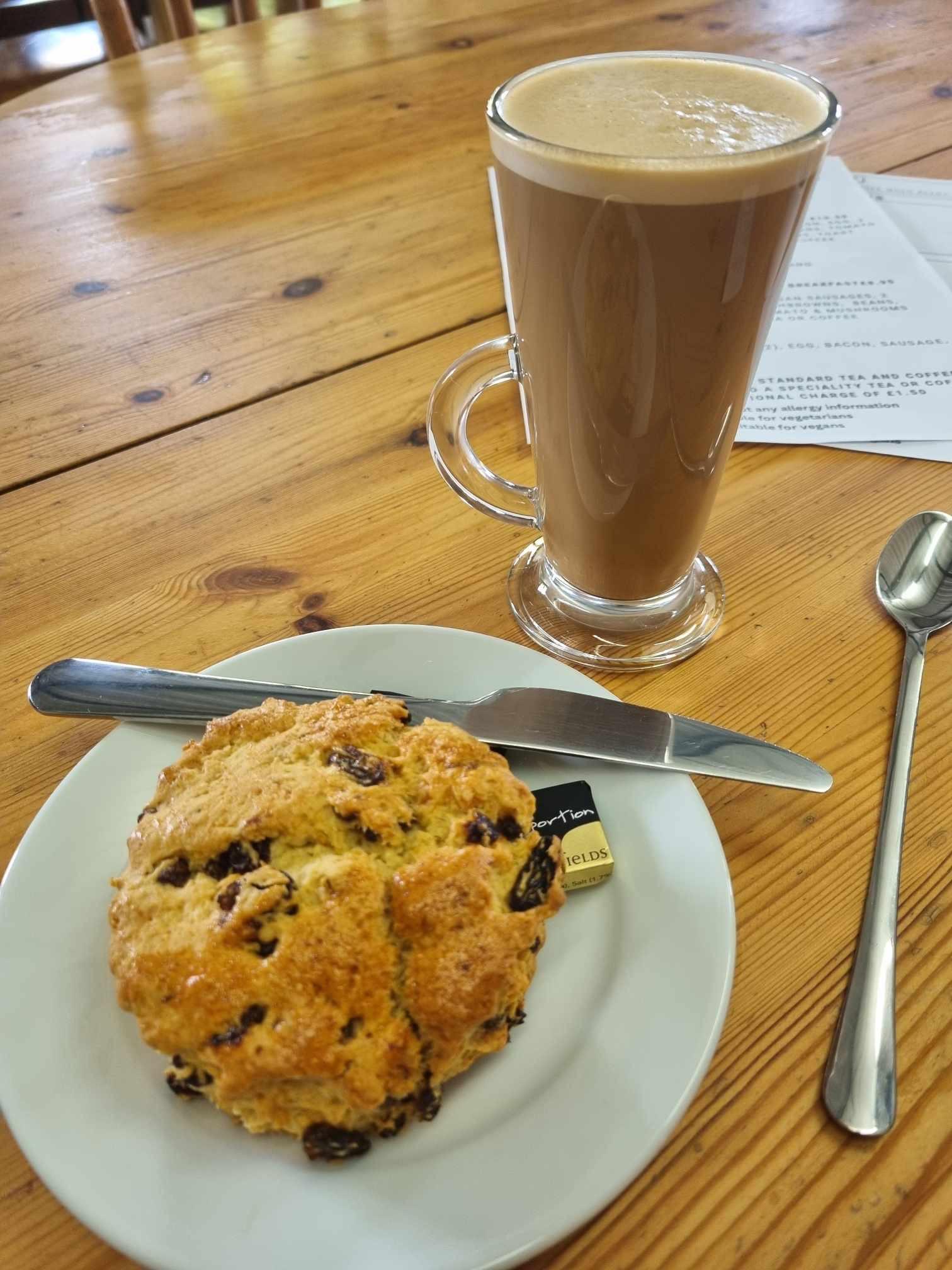 Scone and latte